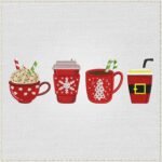 Cups of Cheer Embroidery Design