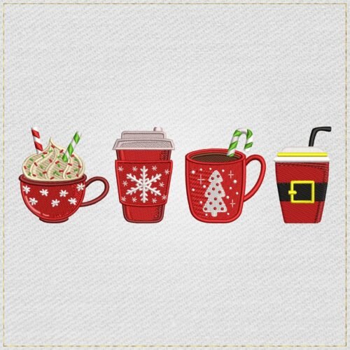 Cups of Cheer Embroidery Design