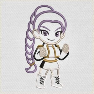 Rumi Kpop Chibi Girl Applique Emboridery Design - 02