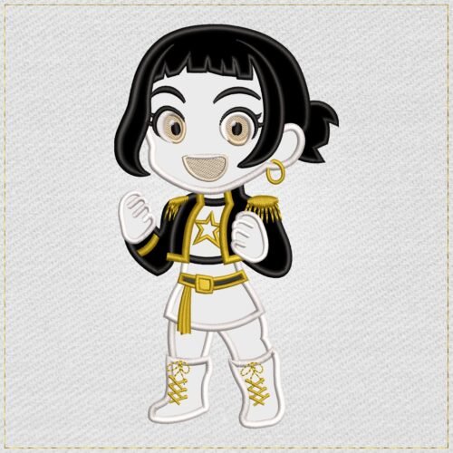 Zoey Kpop Chibi Applique Embroidery Design