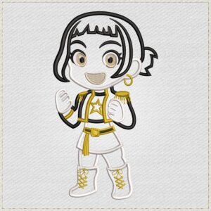 Zoey Kpop Chibi Applique Embroidery Design 02