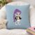 Rumi Kpop Chibi Girl Applique embroidery design stitched on a throw pillow