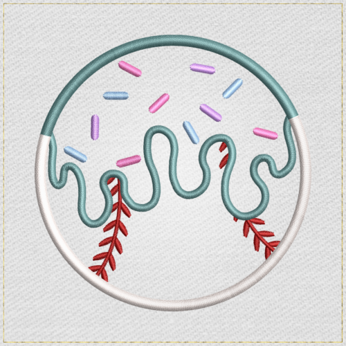 Baseball Icing Drip - Main 2 Light embroidery design variant