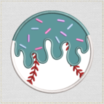 Baseball Icing Drip Applique Embroidery Design