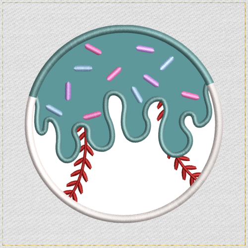 Baseball Icing Drip - Main Light embroidery designs