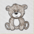 Cute Sitting Teddy Bear - Main Light embroidery design variant