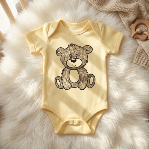 Cute Sitting Teddy Bear - mockup_1 embroidery design variant
