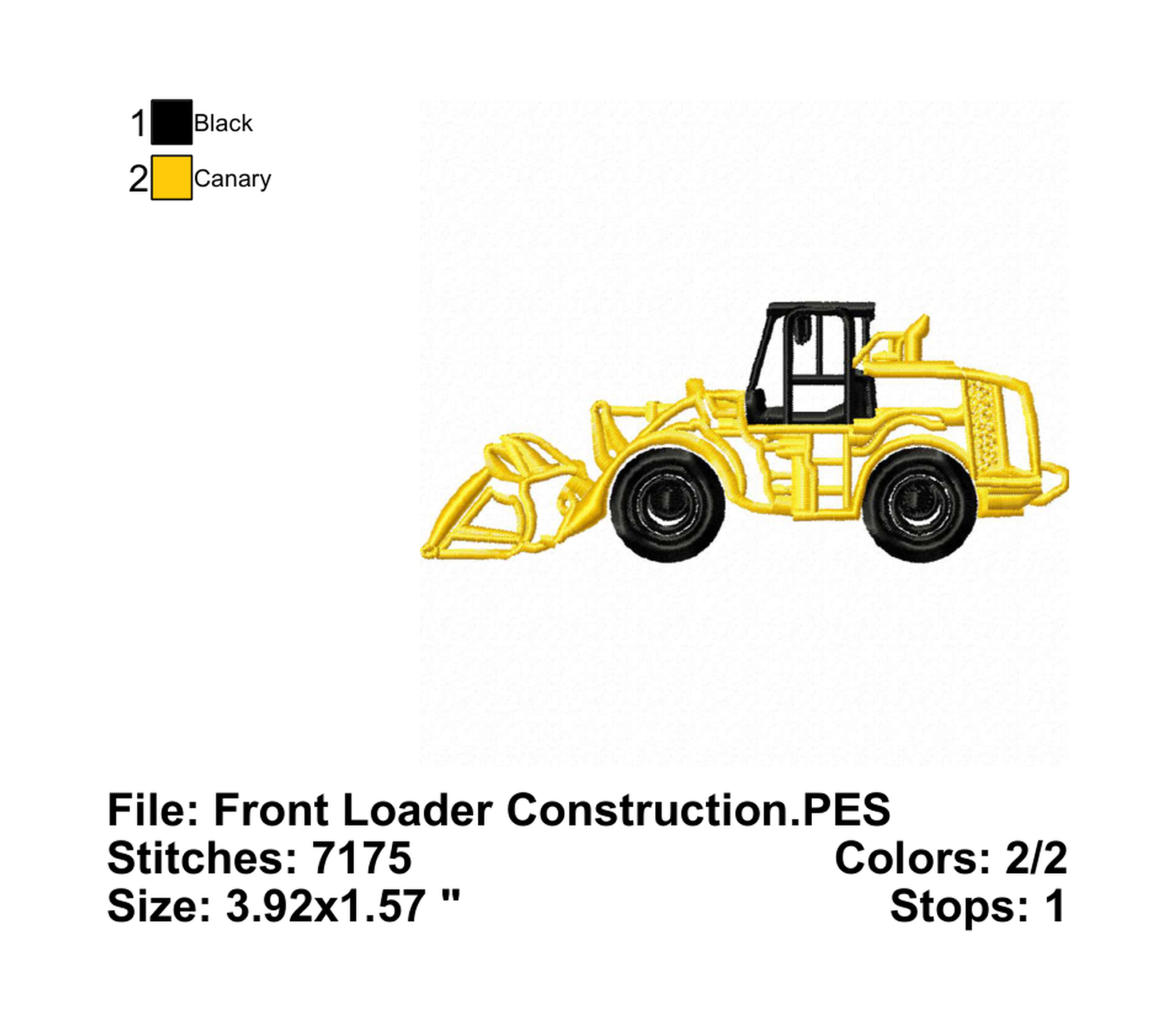 Front Loader Construction - Info Embroider Design Info