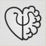 Heart Brain Psychology Symbol Embroidery Design