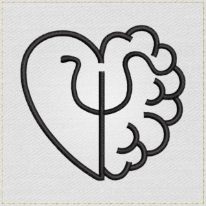 Heart Brain Psychology Symbol - Main Light embroidery designs