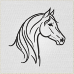 Horse Head Outline Embroidery Design