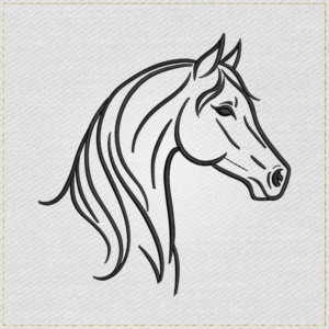 Horse Head Outline - Main Light embroidery designs