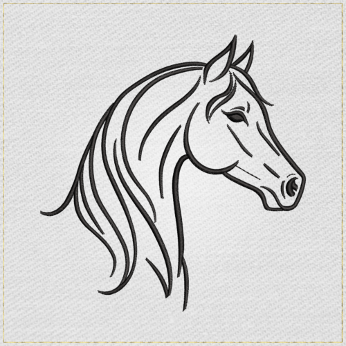 Horse Head Outline - Main Light embroidery designs