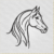 Horse Head Outline - Main Light embroidery designs