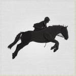 Horse Jumping Silhouette Embroidery Design