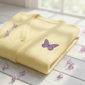 Lilac Flying Butterfly - mockup_1 embroidery design variant