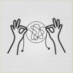 Untangling Minds Mental Health Outline Embroidery Design