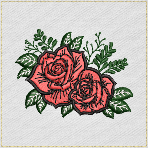 Old School Tattoo Roses - Main Light embroidery designs