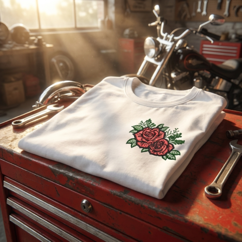 Old School Tattoo Roses - mockup_3 embroidery design variant