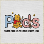 Pediatric Nurse Winnie the Pooh Embroidery Design