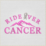 Ride Over Cancer Awareness Embroidery Design