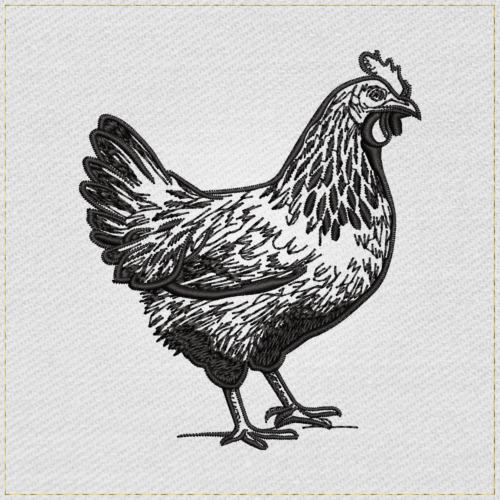 Gallina de granja rústica-Luz principal-1 Rustic Farmhouse Hen - Main Light embroidery designs