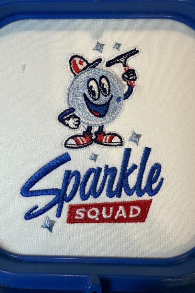 Sparkle Squad mascot embroidery stitched out