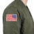 Reversed USA Flag embroidery design stitched on a jacket sleeve