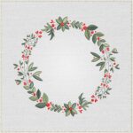 Christmas Berry Wreath Monogram Frame Embroidery Design