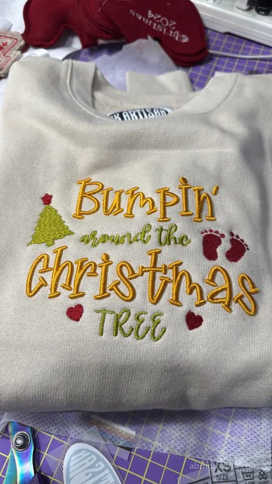 Doodle puff embroidery font emboridery outcome