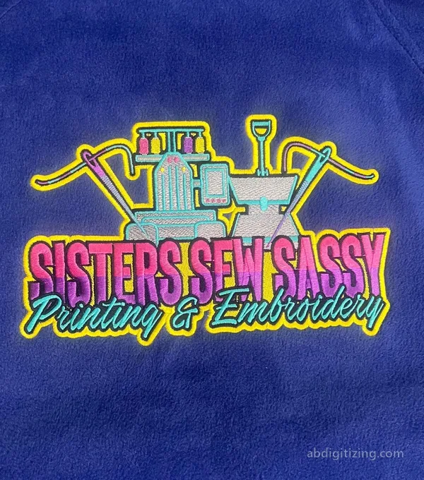 logo machine embroidery design sisters sew