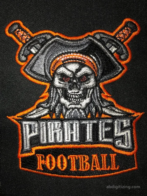 Pirates football machine embroidery design logo