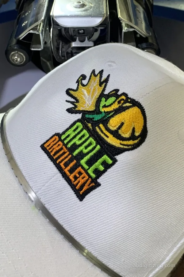 Apple Artillery hat machine embroidery design logo