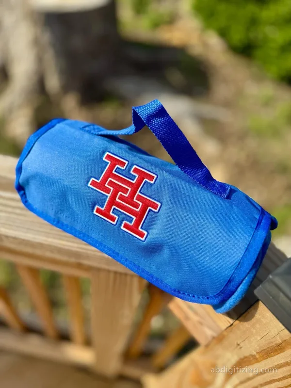 HH Logo Embroidered on a pencil case