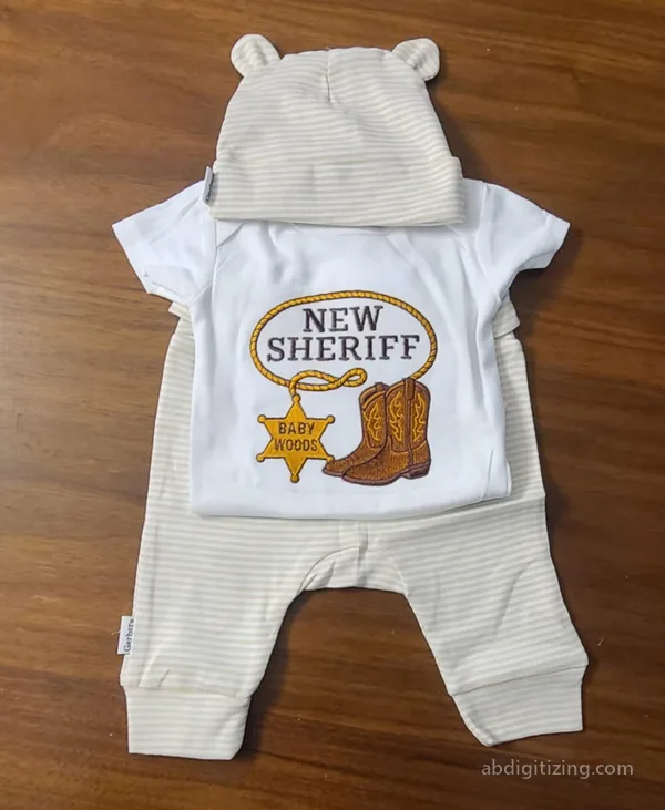 New Sheriff baby design on oansie