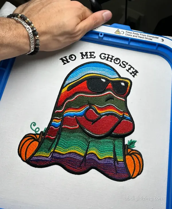 No Me Ghosta Embroidery Design stitch out