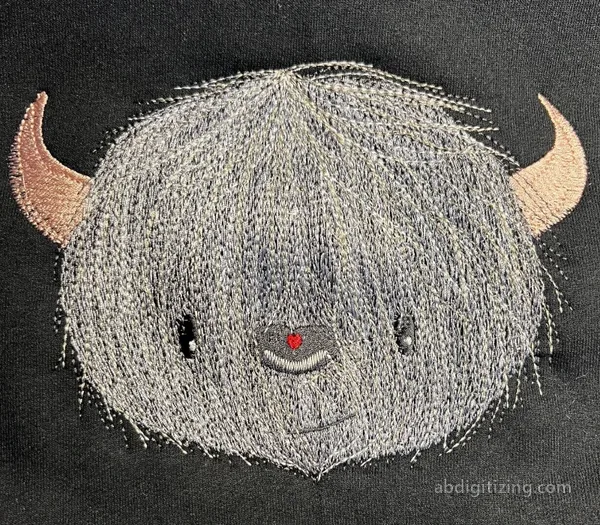 Machine embroidery design of a Jety animal