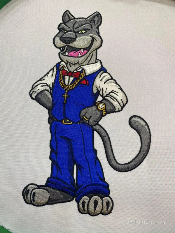 Business panther embroidery design